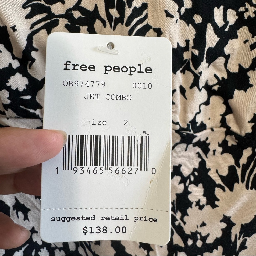NWT Free People Oh La La Bias Midi Floral Dress Jet Combo size 2 - Picture 12 of 16